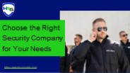 Choose the Right Security Company for Your Needs