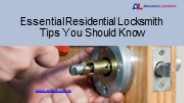 Essential Residential Locksmith Tips You Should Know