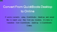 Convert From QuickBooks Desktop to Online