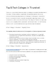 Top B.Tech Colleges in Tirunelveli