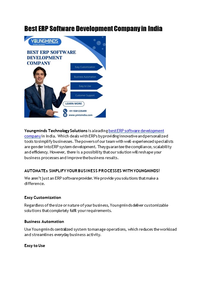 Best ERP Software Development Company in India