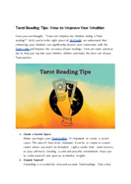 Tarot Reading Tips: How to Improve Your Intuition