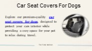 Car Seat Covers For Dogs