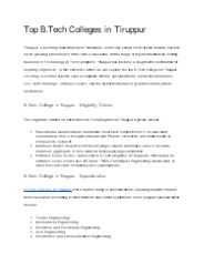 Top B.Tech Colleges in Tiruppur
