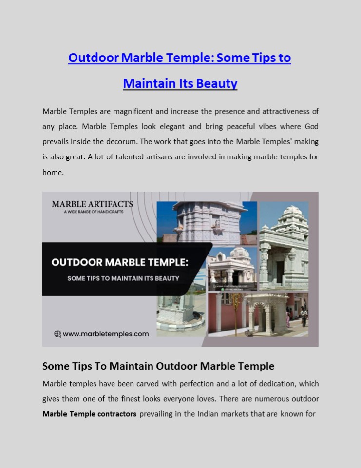 Outdoor Marble Temple: Some Tips to Maintain Its Beauty (1)