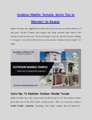 Outdoor Marble Temple: Some Tips to Maintain Its Beauty (1)