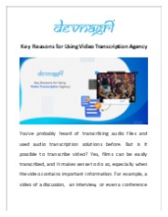Key Reasons for Using Video Transcription Agency