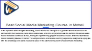 Best Social Media Marketing Course in Mohali