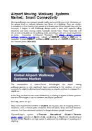 Airport Moving Walkway Systems Market: Smart Connectivity