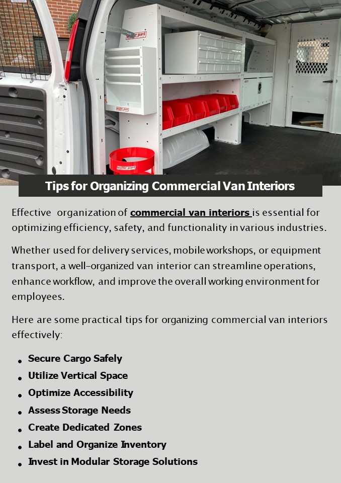 Tips for Organizing Commercial Van Interiors