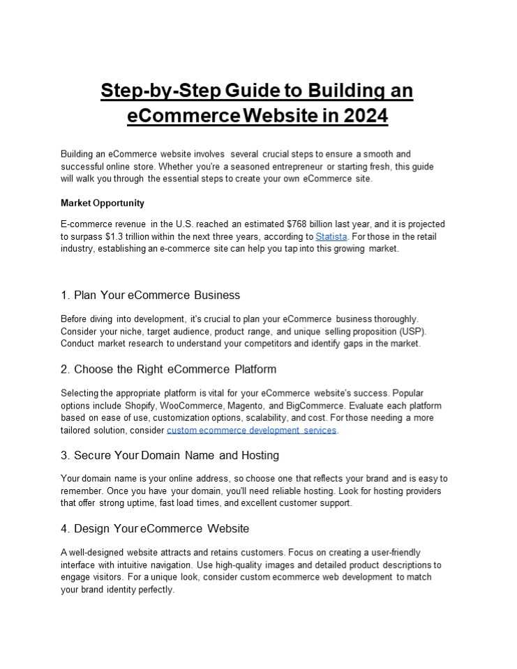 Step-by-Step Guide to Building an eCommerce Website in 2024 ...