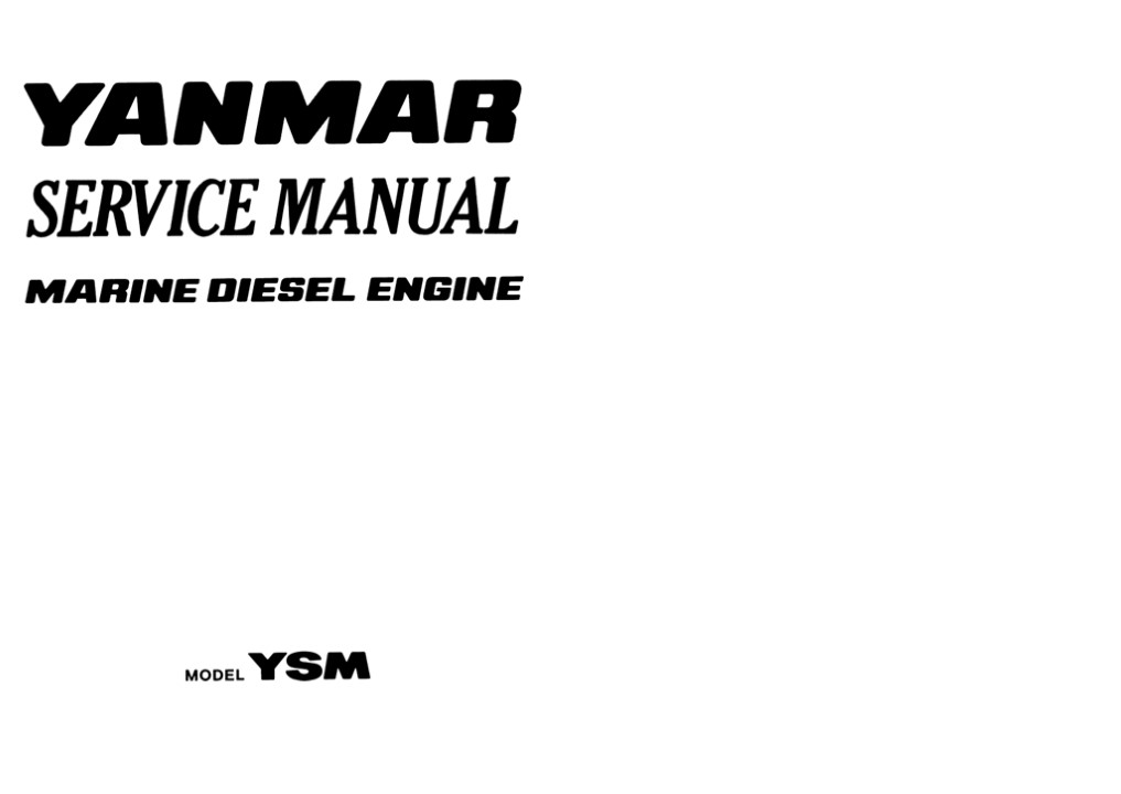 Yanmar YSM8-Y Marine Diesel Engine Service Repair Manual