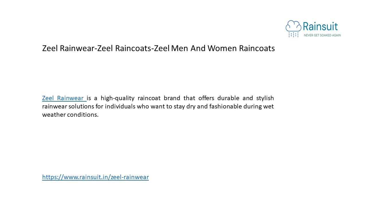 Zeel Rainwear-Zeel Raincoats-Zeel Men And Women Raincoats