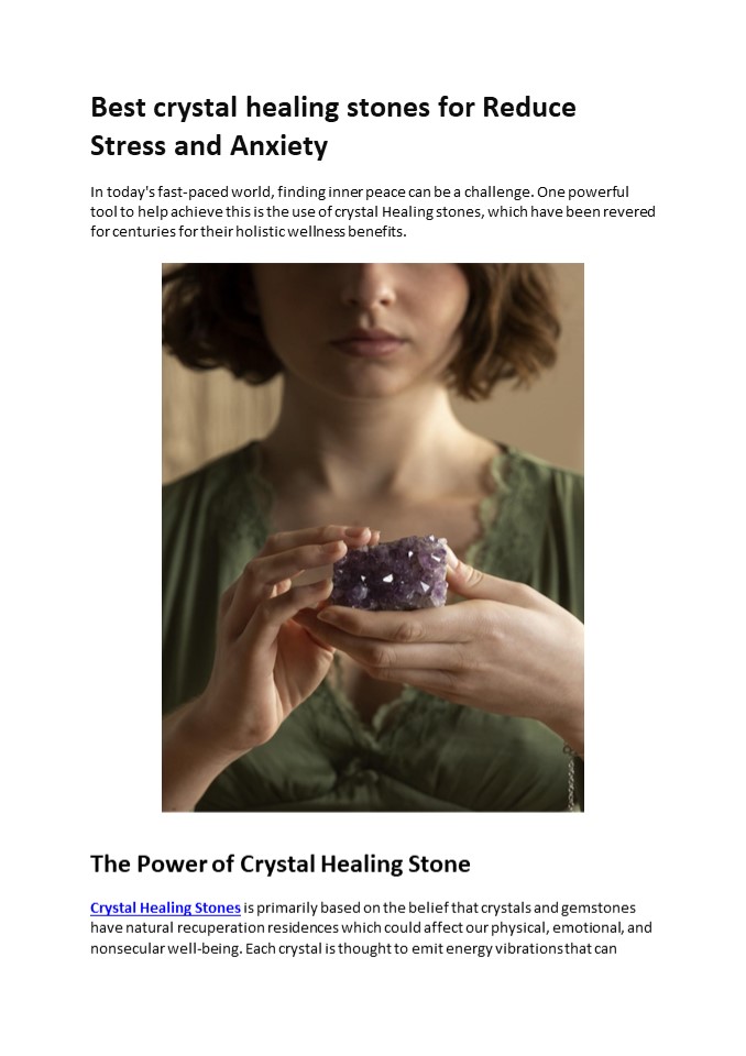 PPT Explore the Crystal Healing Stones to Reduce Stress and Anxiety