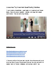 Awesomes Top Investment Guest Posting Websites