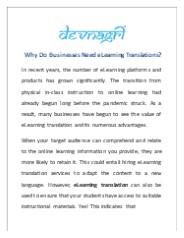Why Do Businesses Need eLearning Translations?
