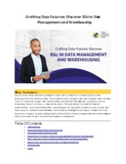 BSc in Data Management and Warehousing|Crafting Data Futures