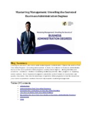 Business Administration Mastery | Unlocking the Secrets