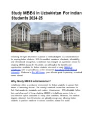Study MBBS in Uzbekistan For Indian Students 2024-25