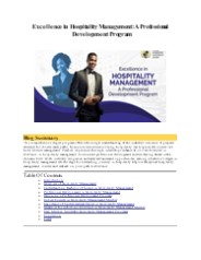 Excellence in Hospitality Management | Pro Development