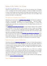 EXPLORING THE BEST CHARDHAM YATRA PACKAGES