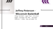 Jeffrey Peterson - Wisconsin Basketball - A Committed Expert
