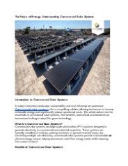 The Future of Energy: Understanding Commercial Solar Systems