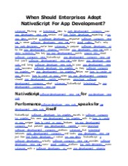 When Should Enterprises Adopt NativeScript For App Development?