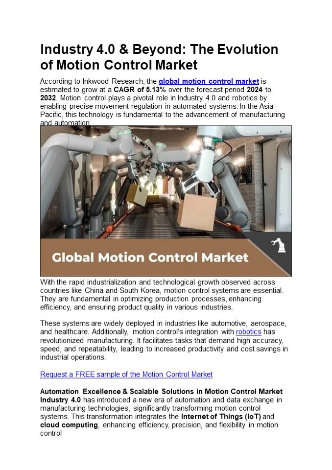 Industry 4.0 & Beyond: The Evolution of Motion Control Market