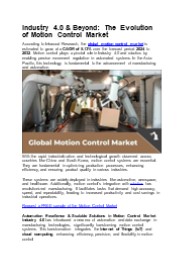 Industry 4.0 & Beyond: The Evolution of Motion Control Market