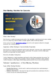 Reliable and Efficient Concrete Shot Blasting Machine