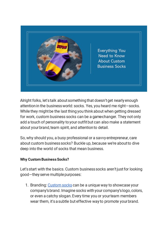 Everything You Need to Know About Custom Business Socks