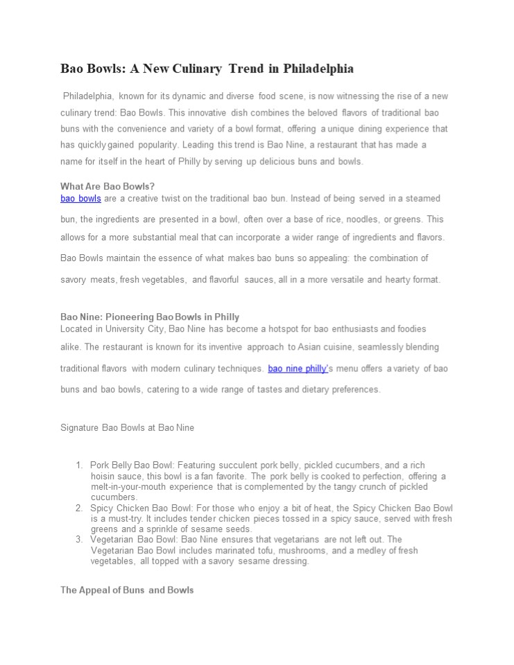 Bao Bowls - A New Culinary Trend in Philadelphia