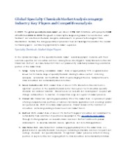 Specialty Chemicals Industry