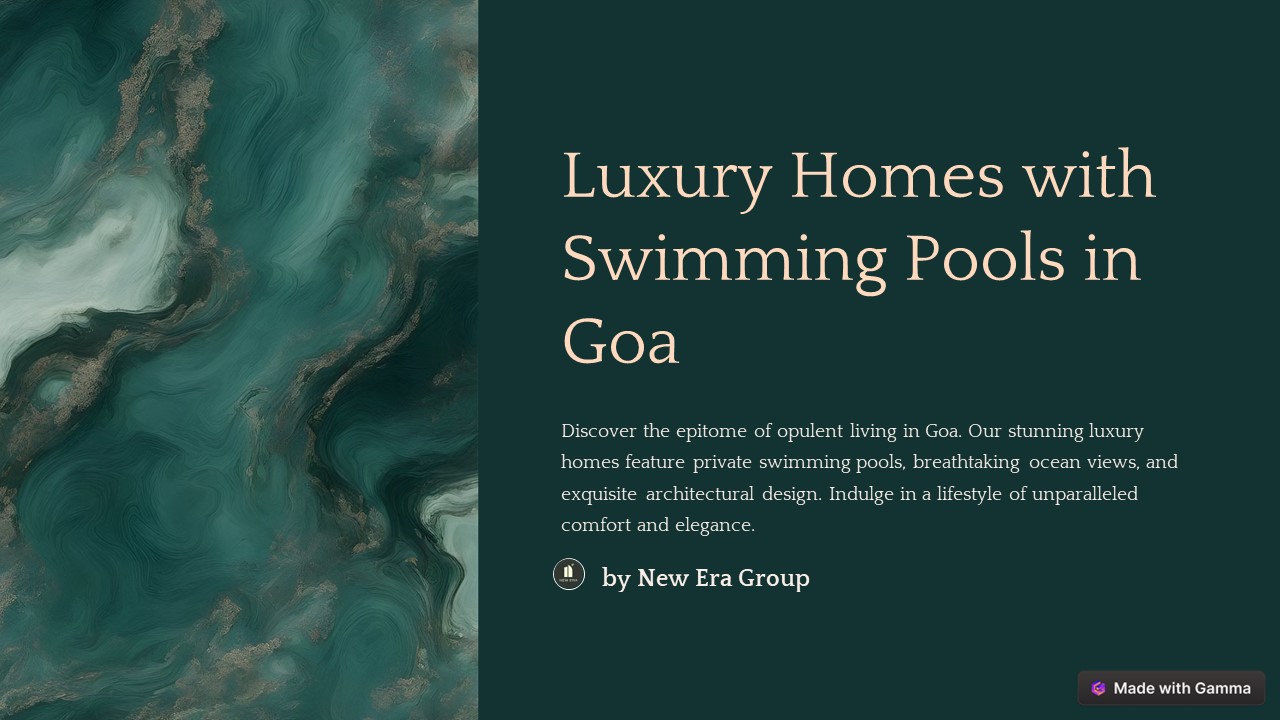 Luxury Homes With Swimming Pools in Goa