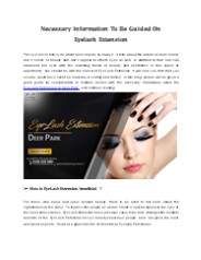 Necessary Information To Be Guided On Eyelash Extension