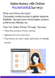Make Money Online with Pocketsinfull Surveys