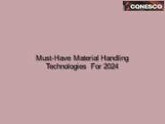 Must-Have Material Handling Technologies For 2024