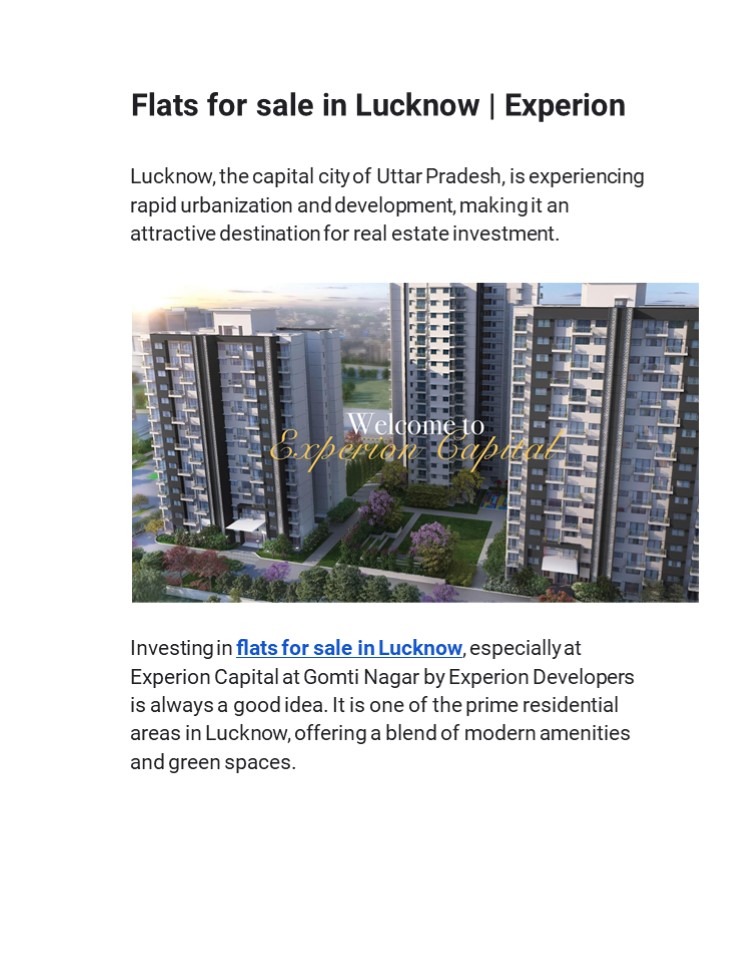 Flats for sale in Lucknow | Experion (1)
