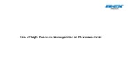 Use of High Pressure Homogenizer in Pharmaceuticals