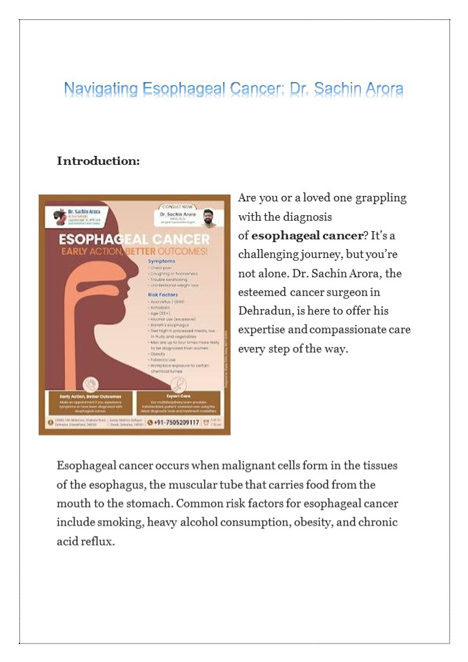 Navigating Esophageal Cancer: Dr. Sachin Arora