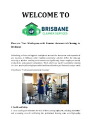 Comprehensive Commercial Cleaning Brisbane
