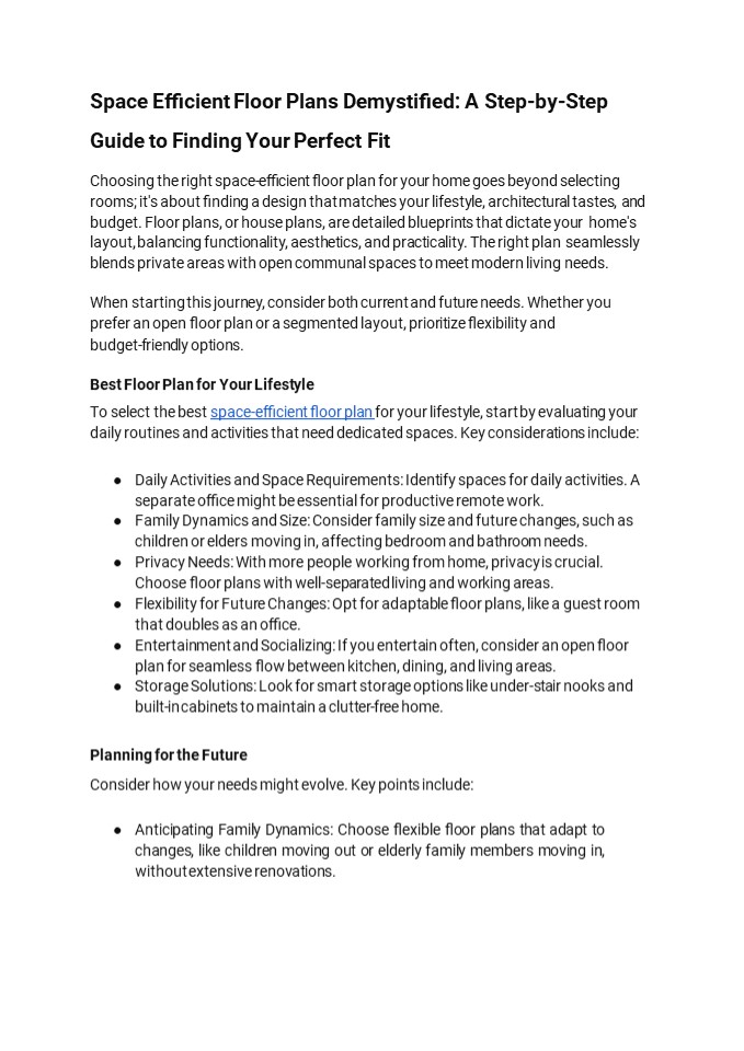 6 Easy Steps to Space Efficient Floor Plans