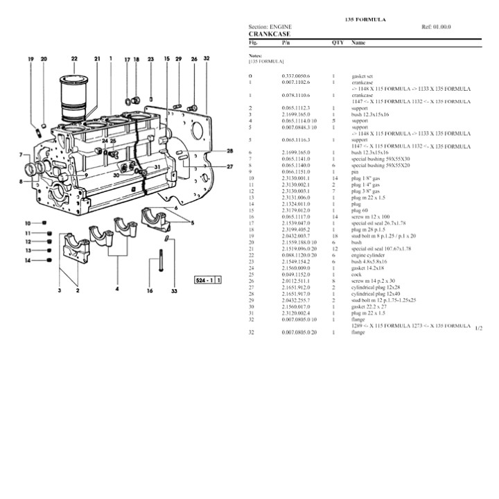 Lamborghini 135 formula Parts Catalogue Manual Instant Download