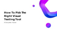 How to pick right visual testing tool