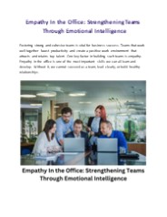 Empathy In the Office: Strengthening Teams Through Emotional Intelligence