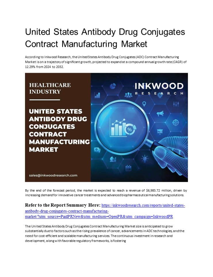 United States Antibody Drug Conjugates Contract Manufacturing Market