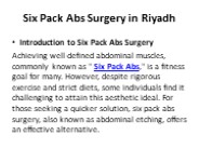 Six Pack Abs Surgery in Riyadh