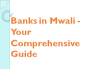 Banks in Mwali - Your Comprehensive Guide