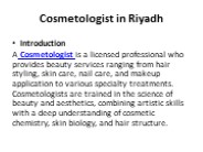 Cosmetologist in Riyadh